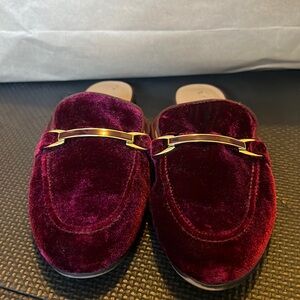 Franco Sarto - slip-on loafers - burgundy velvet-like exterior